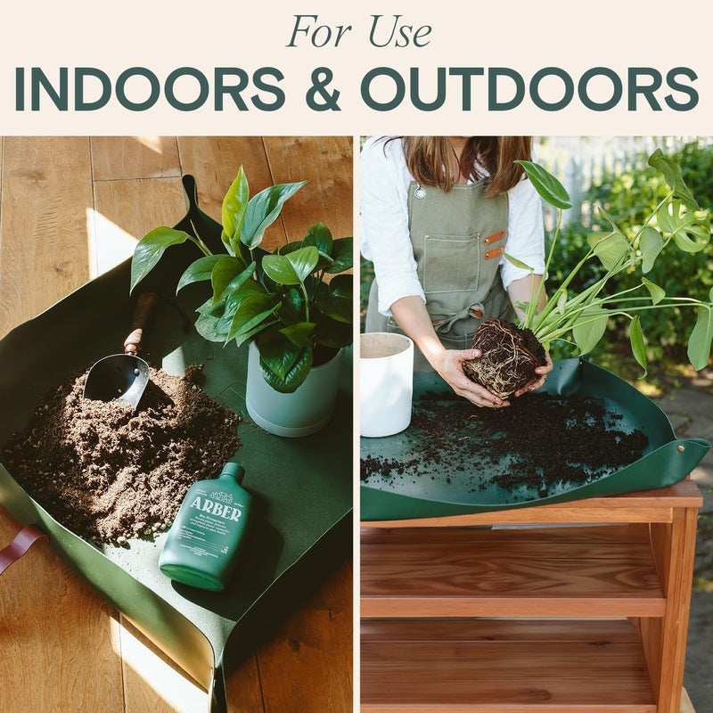 Arber Repotting Mat for Indoor Plants 30" x 30" – Waterproof Foldable Plant Potting Mat with Snap Corners & 4" Walls – Mess-Free Soil Mixing, Pruning, Transplanting for Succulent, Orchid, Bonsai - Image 5